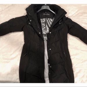 Black Calvin Klein puffer coat